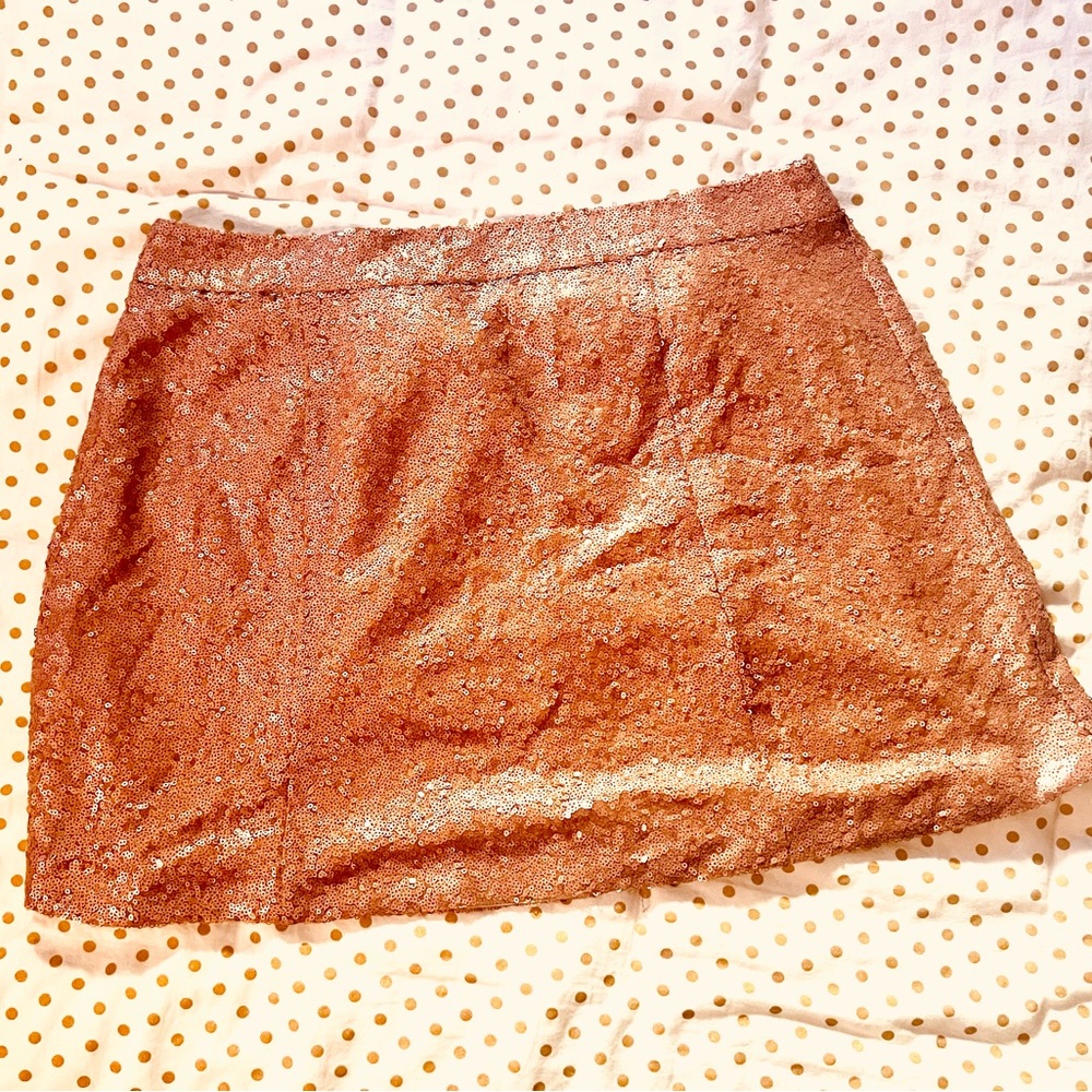 Decree Gold Sequin Mini Skirt